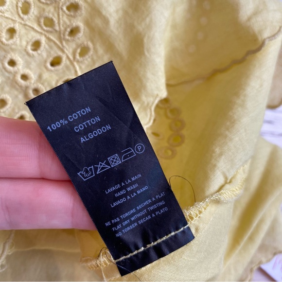 THE KOOPLES Pale Yellow Eyelet Blouse, Country Prairie, 100% Cotton, Summer, XS - Picture 9 of 10